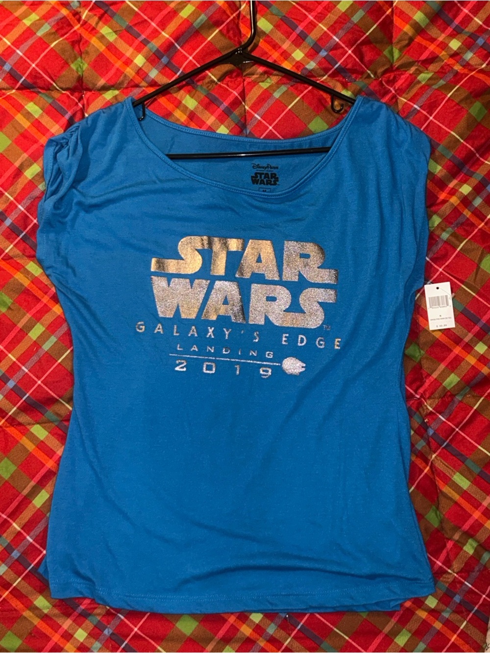 Star Wars Women's Blue Graphic Tee - Galaxy's Edge 2019 Disney Parks official